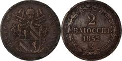 World Coins - Coin, ITALIAN STATES, PAPAL STATES, Pius IX, 2 Baiocchi, Muraiola, 1852, Roma