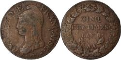 World Coins - Coin, France, Dupré, 5 Centimes, AN 8, Metz, , Bronze, KM:640.2