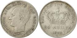 World Coins - Coin, Greece, George I, 20 Lepta, 1883, Paris, , Silver, KM:44