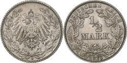 World Coins - GERMANY - EMPIRE, 1/2 Mark, 1918, Muldenhütten, , Silver, KM:17