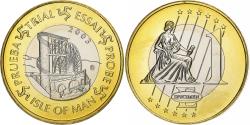 World Coins - Isle of Man, Medal, 1 E, Essai-Trial, 2003, Bi-Metallic,
