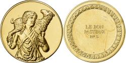 World Coins - France, Medal, Le Bon Pasteur, Gilt Bronze,