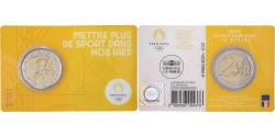World Coins - France, 2 Euro, Olympic Games Paris 2024, Coin card, FDC, 2021, MDP