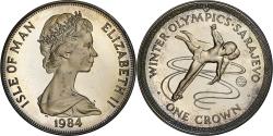 World Coins - Isle of Man, Elizabeth II, Crown, Winter Olympics, Sarajevo, Ice Dancing, 1984