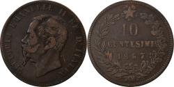 World Coins - Coin, Italy, Vittorio Emanuele II, 10 Centesimi, 1867, Strasbourg,