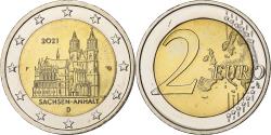 World Coins - Germany, 2 Euro, Sachsen, 2021, Stuttgart, Bi-Metallic,