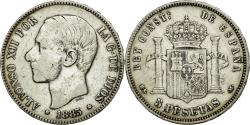 World Coins - Coin, Spain, Alfonso XII, 5 Pesetas, 1883, Madrid, , Silver, KM:688