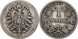 World Coins - GERMANY - EMPIRE, Wilhelm I, Mark, 1874, Dresde, Silver, , KM:7