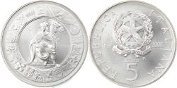 World Coins - Italy, 5 Euro, 60ème anniversaire de la République italienne, 2006, Rome