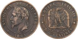 World Coins - France, Napoleon III, 10 Centimes, 1862, Strasbourg, Bronze,