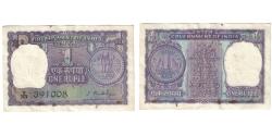 World Coins - Banknote, India, 1 Rupee, 1966, KM:77a, VF(30-35)