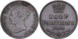 World Coins - Great Britain, Victoria, 1/2 Farthing, 1844, London, Copper,