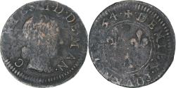 World Coins - Principality of Arches-Charleville, Charles II de Gonzague, Denier Tournois 1654