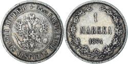 World Coins - Coin, Finland, Alexander II, Markka, 1874, Helsinki, , Silver, KM:3.2