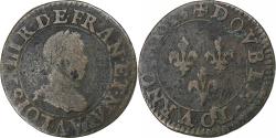 World Coins - France, Louis XIII, Double Tournois, 1615, Paris, Copper, , Gadoury:5