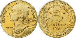 World Coins - France, 5 Centimes, Marianne, 1996, Pessac, BU, Aluminum-Bronze,