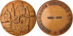 World Coins - France, Medal, Communauté urbaine de Lille, Politics, Society, War, 1989