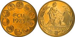 World Coins - France, Medal, Ecu Europa, Europe Assise, Politics, 1983, Rodier,