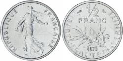 World Coins - France, 1/2 Franc, Semeuse, 1973, MDP, Piéfort, Nickel,