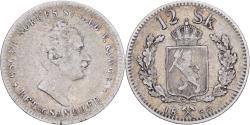World Coins - Norway, Oscar I, 12 Skilling, 1855, Kongsberg, Silver,