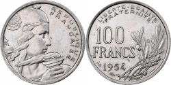 World Coins - France, 100 Francs, Cochet, 1954, Beaumont - Le Roger, Copper-nickel,