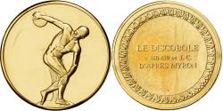 World Coins - France, Medal, le Discobole, d'après Myron, Gilt Bronze,