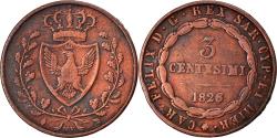 World Coins - Coin, ITALIAN STATES, SARDINIA, Carlo Felice, 3 Centesimi, 1826, Torino