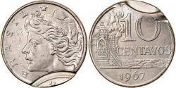 World Coins - Coin, Brazil, 10 Centavos, 1967, Double struck, , Copper-nickel