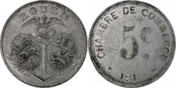 World Coins - France, Chambre de commerce de Rouen, 5 Centimes, 1918, , Aluminium