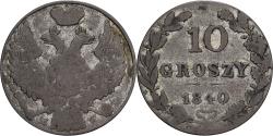 World Coins - Poland, Nicholas I, 10 Groszy, 1840, Billon,