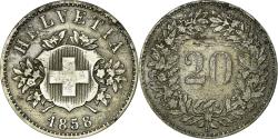 World Coins - Coin, Switzerland, 20 Rappen, 1858, Bern, , Billon, KM:7