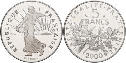World Coins - France, 5 Francs, Semeuse, 2000, Paris, Série BE / Proof, Cupronickel