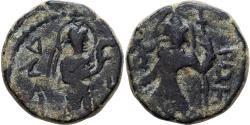 Ancient Coins - Kushan Empire, Kanishka I, Drachm, 127-152, Bronze,