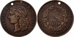 World Coins - France, Token, Exposition universelle de Paris, 1889, Bronze, Barre,