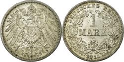 World Coins - Coin, GERMANY - EMPIRE, Wilhelm II, Mark, 1915, Karlsruhe,,Silver,KM 14