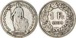 World Coins - Coin, Switzerland, Franc, 1909, Bern, , Silver, KM:24