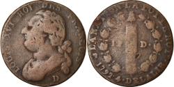 World Coins - Coin, France, Louis XVI, 12 Deniers, 1792, Lyon, , Bronze, KM:600.5