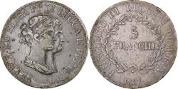 World Coins - Principality of Lucca and Piombino, Felix and Elisa, 5 Franchi, 1807, Florence