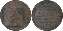 World Coins - France, 2 Sols, 1791, Birmingham, Monneron, , Bronze, KM:Tn23