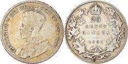 World Coins - Coin, Canada, George V, 25 Cents, 1931, Royal Canadian Mint, Ottawa,