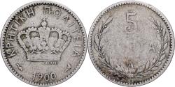 World Coins - Crete, Prince George, 5 Lepta, 1900, Paris, Copper-nickel, , KM:3