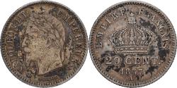 World Coins - France, Napoleon III, 20 Centimes, Napoléon III, 1867, Paris, Silver