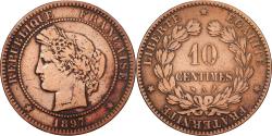 World Coins - France, 10 Centimes, Cérès, 1897, Paris, Torche, Bronze,