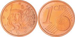 World Coins - France, Euro Cent, 2001, Paris, Proof / BE, , Copper Plated Steel