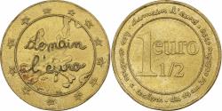 World Coins - France, 1-1/2 Euro, Demain l'Euro, 1996, MDP, Brass, Cardot,