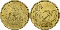 World Coins - San Marino, 20 Euro Cent, 2003, Rome, Brass, , KM:444
