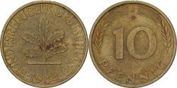 World Coins - Federal Republic of Germany, 10 Pfennig, 1984, Hambourg, Brass Clad Steel