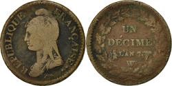 World Coins - Coin, France, Dupré, Decime, AN 7, Lille, , Bronze, KM:644.11