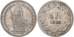 World Coins - Switzerland, 1/2 Franc, 1903, Bern, Silver, , KM:23
