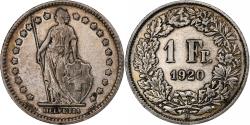 World Coins - Switzerland, Franc, Helvetia, 1920, Bern, Silver, , KM:29a